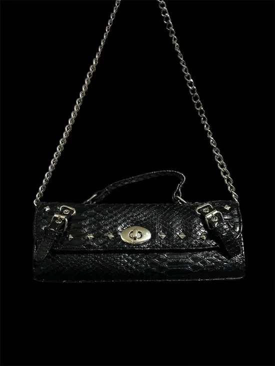 1990's-2000's Metro 7 animal skin purse 13"x 10" x 4" - Picture 1 of 3